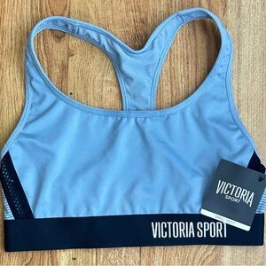 Victorias Secret Sports Bra Womens Small Blue Racerback Workout Gym Running